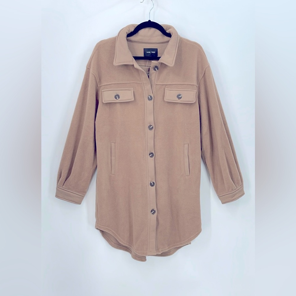 LOVE TREE Fleece Shacket - Picture 2 of 4